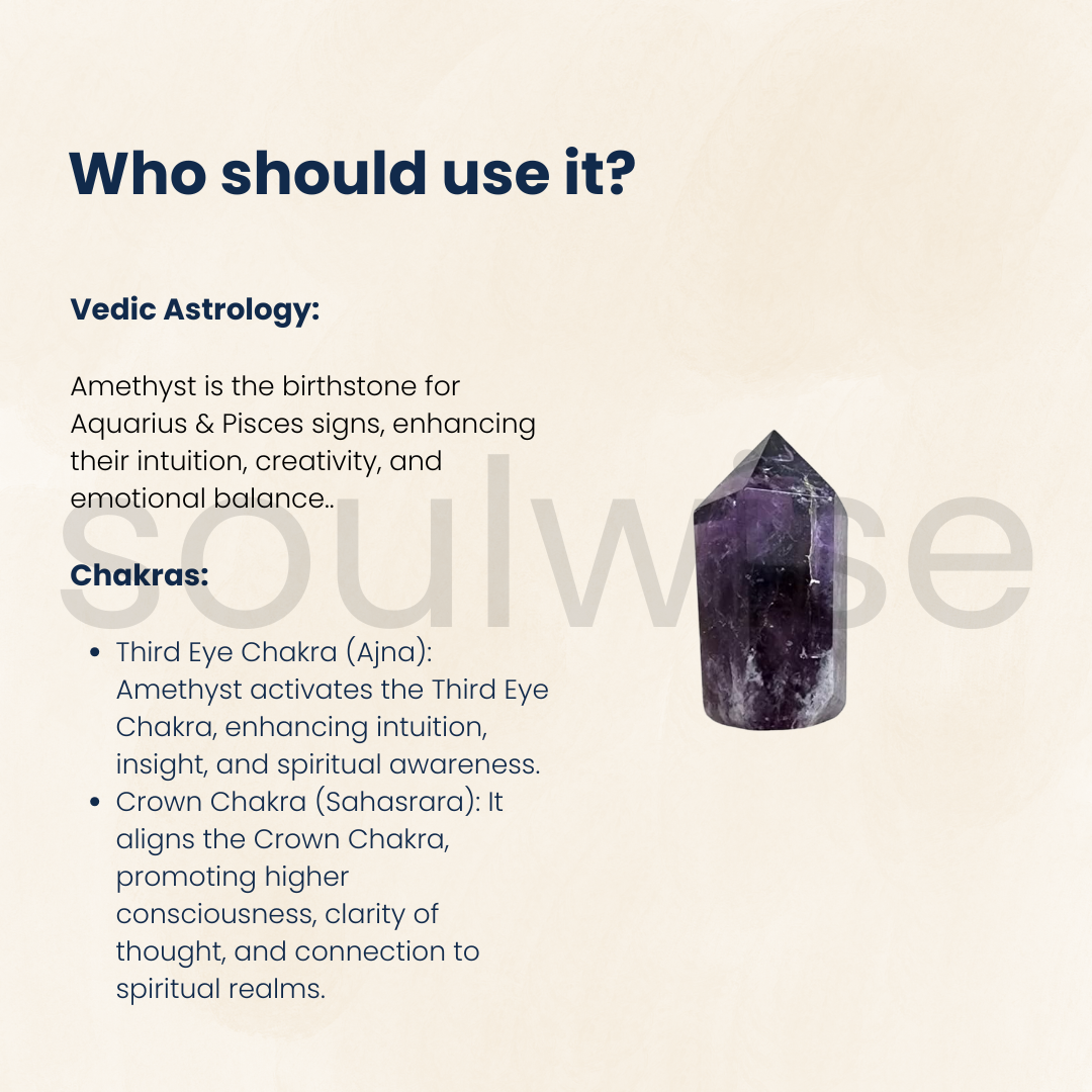 Soulwise Chevron Amethyst Tower – 380g Freeform Natural Crystal Point
