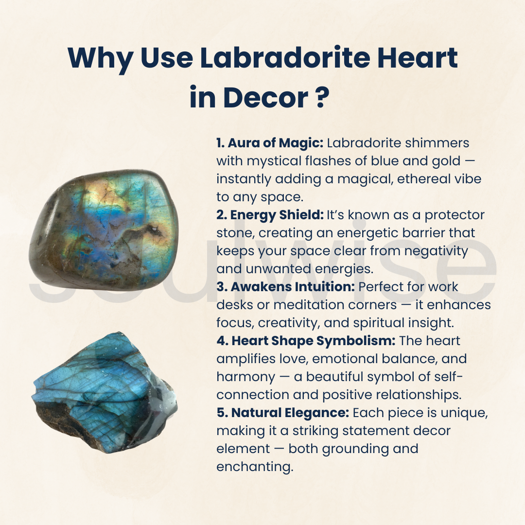 Labradorite Healing Crystal Heart – Natural Gemstone for Positive Energy, Protection, and Spiritual Balance