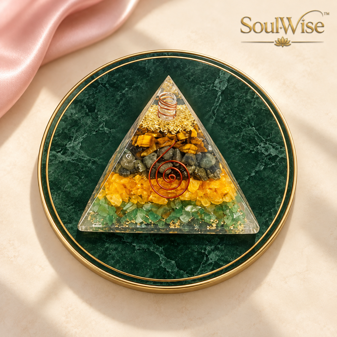 Money Magnet Orgone Pyramid – Symbolic Wealth & Prosperity Showpiece for Home, Office Desk & Spiritual Gifting