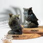 Labradorite Owl, Hand-Carved Crystal Figurine, Spiritual Decor, Meditation & Healing Stone.