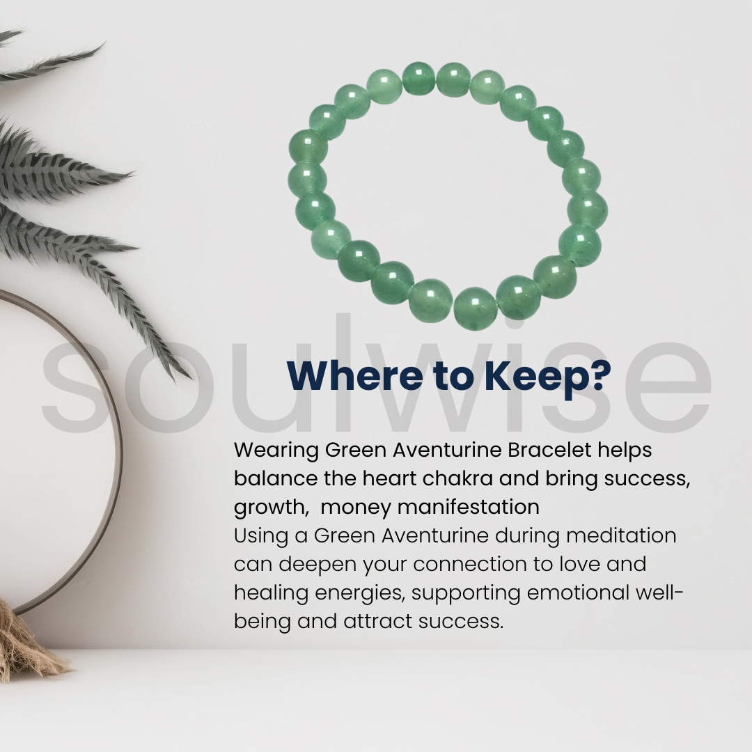 Green Aventurine Bracelet – 10mm Natural Healing Stone Beads for Prosperity, Emotional Healing & Positive Energy