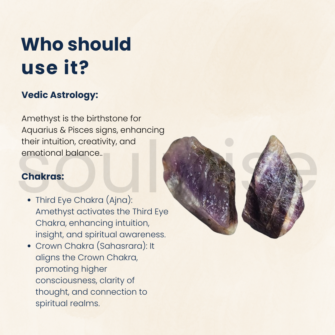Raw Chevron Amethyst, Healing crystal, set of 2