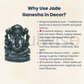 Soulwise Jade Ganesha Idol – 14 cm | Hand-Carved Green Jade Ganpati Statue for Prosperity, Healing & Heart Chakra Energy