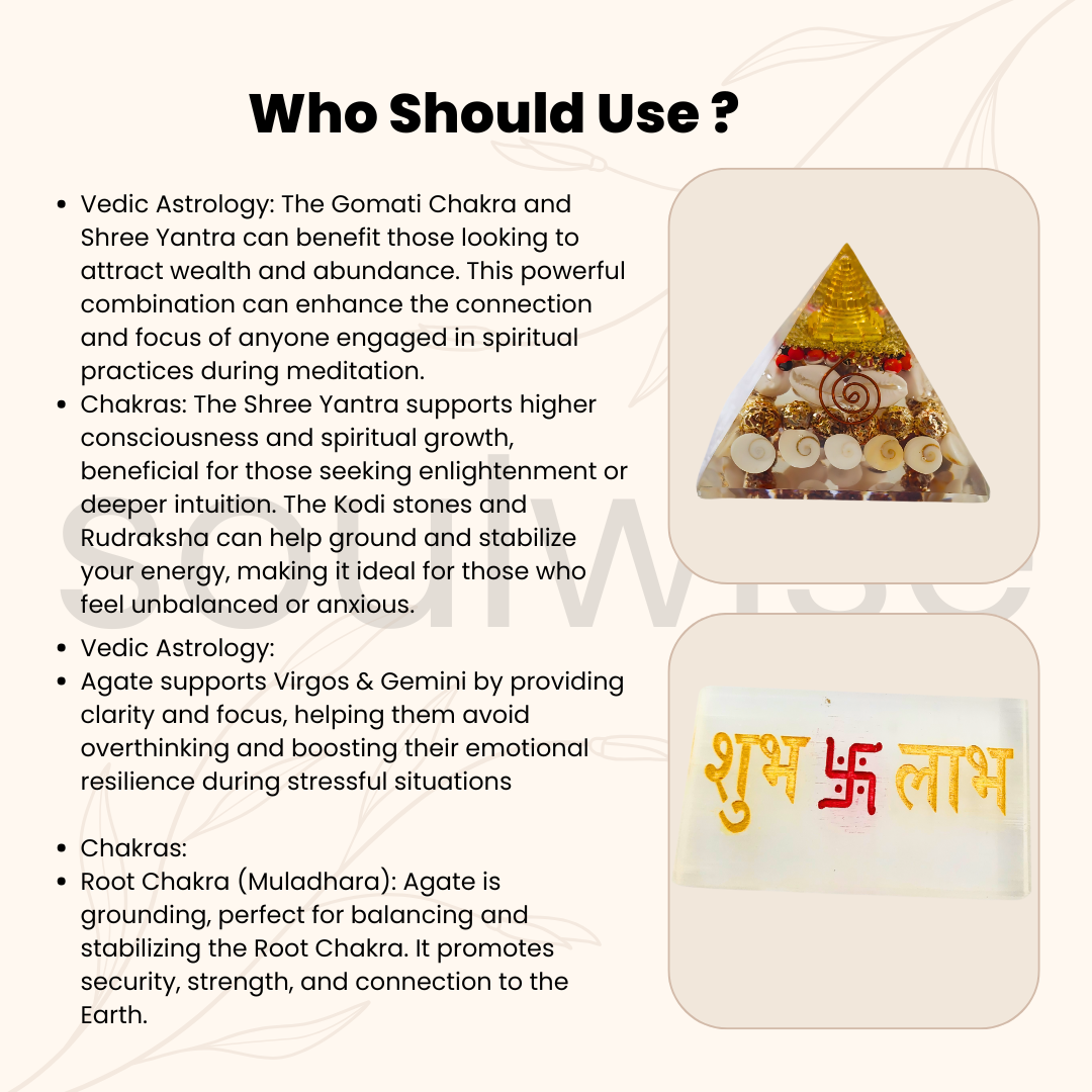 Laxmi Pyramid with Shubh Labh Selenite Plate | Diwali Puja & Vastu Combo for Wealth, Positivity & Gifting | Spiritual Decor for Home, Office, Shop