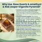 Rose Quartz, Amethyst & Red Jasper Orgonite Pyramid – Handmade Crystal Energy Pyramid for Harmony, Balance & Spiritual Décor