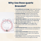 Natural Rose Quartz Heart Shaped Bracelet – Pink Healing Crystal Bracelet for Love, Self-Love, Emotional Balance, Relationship Harmony & Positive Energy | Jewelry for Women & Girls
