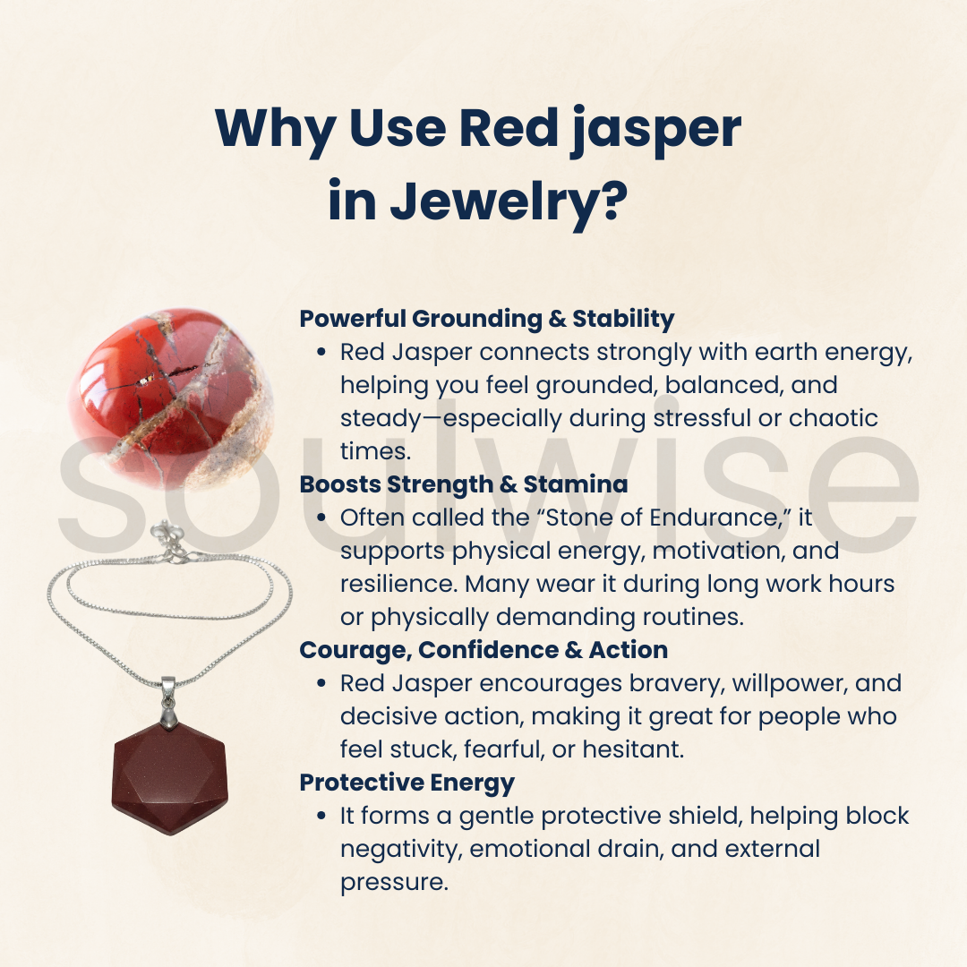 Red Jasper Hexagon Shape Pendant Healing Crystal - Genuine Grounding Stone