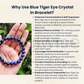 Blue Tiger Eye Bracelet 10mm – Natural Stretchable Crystal Beads for Protection, Focus & Positive Energy | Hawk’s Eye Stone