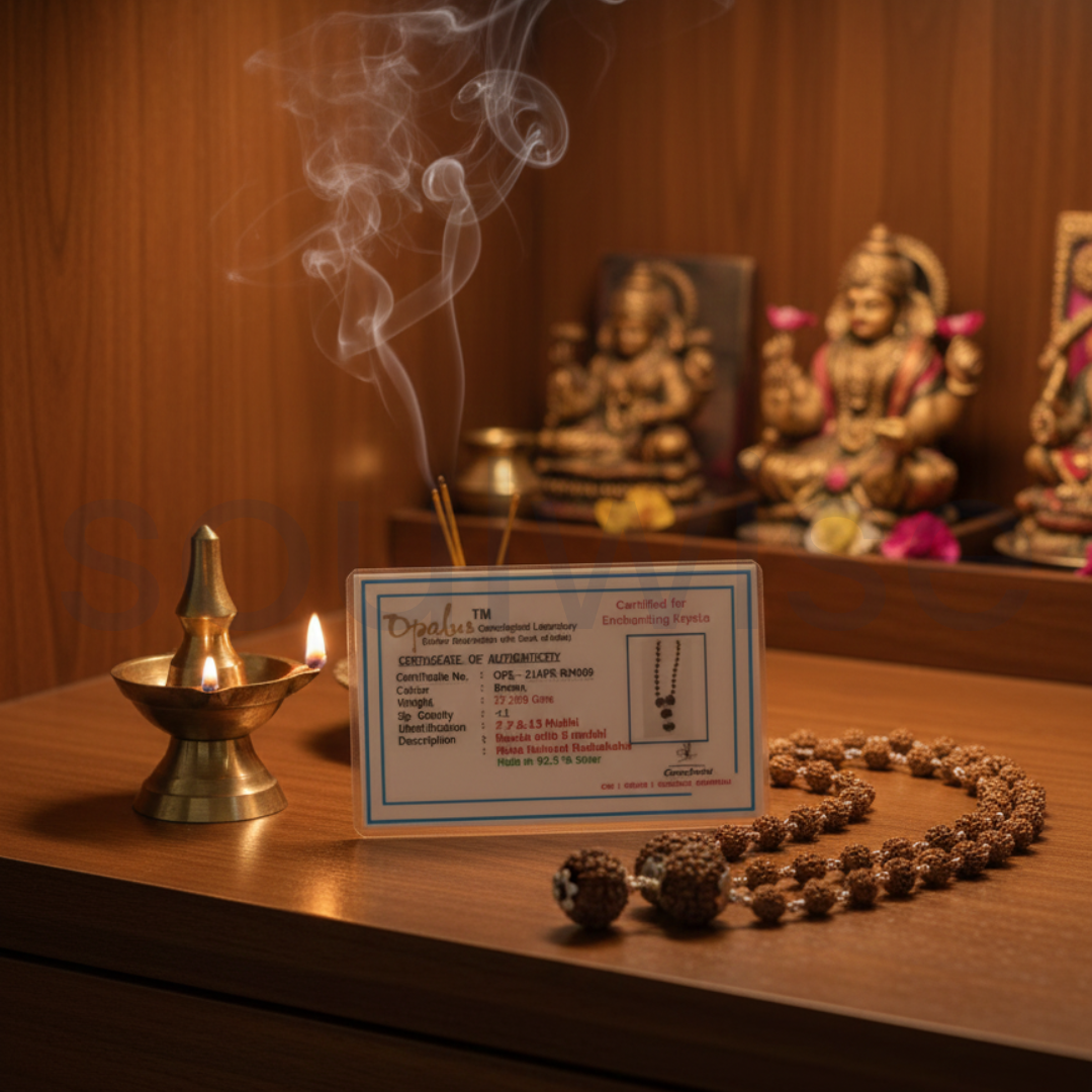 7, 7, 8, 13 Mukhi with 5 Mukhi Silver Nepali Rudraksha Mala – Spiritual & Protective Necklace