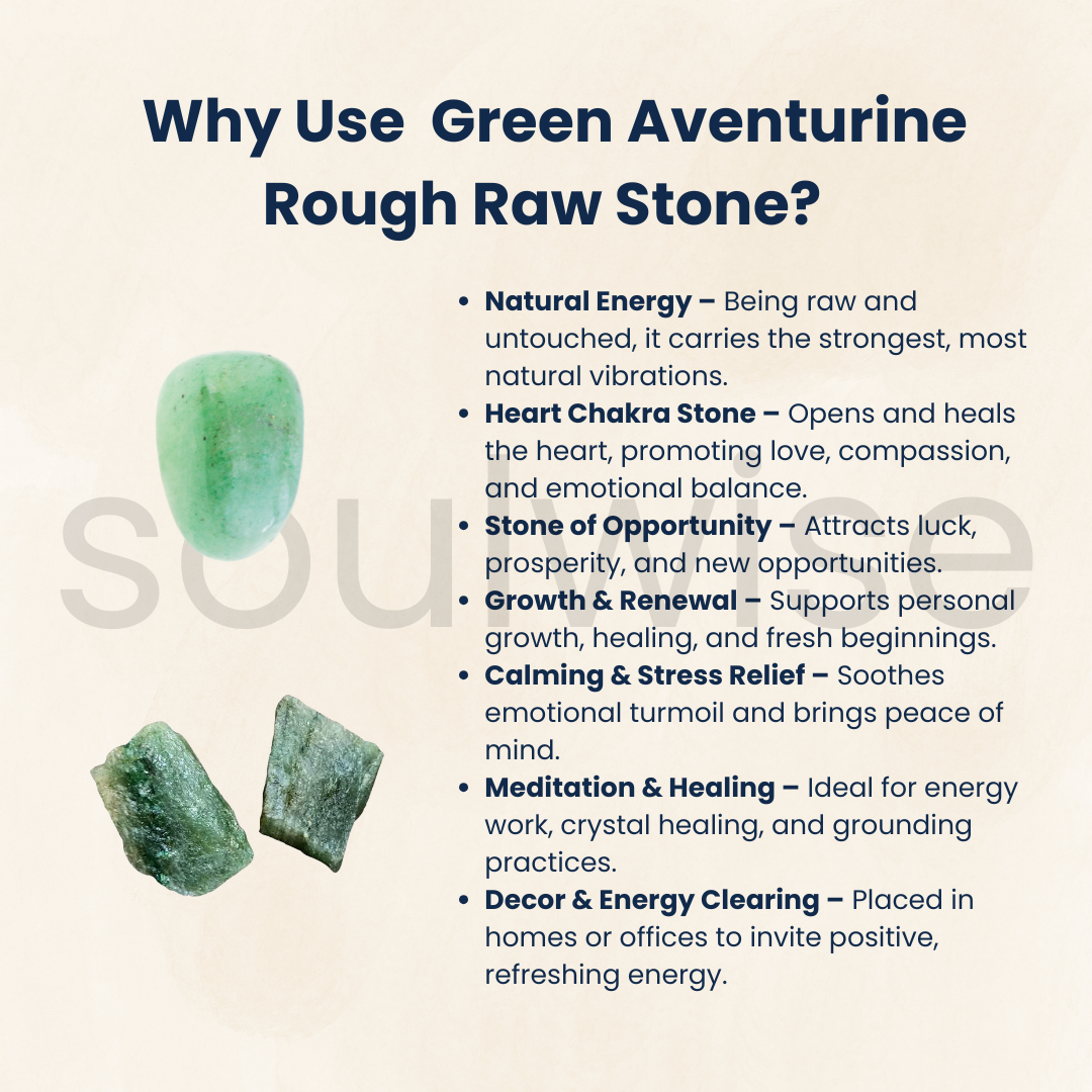 Raw Green Aventurine Crystal Set of 2 – Natural Healing Stones for Luck, Prosperity & Heart Chakra Energy