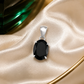 Natural Black Tourmaline Gemstone Pendant – Oval-Cut Protective Crystal Jewellery