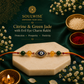 Citrine & Green Jade Rakhi with Evil Eye Charm – Crystal Rakhi for Prosperity, Protection & Positive Energy