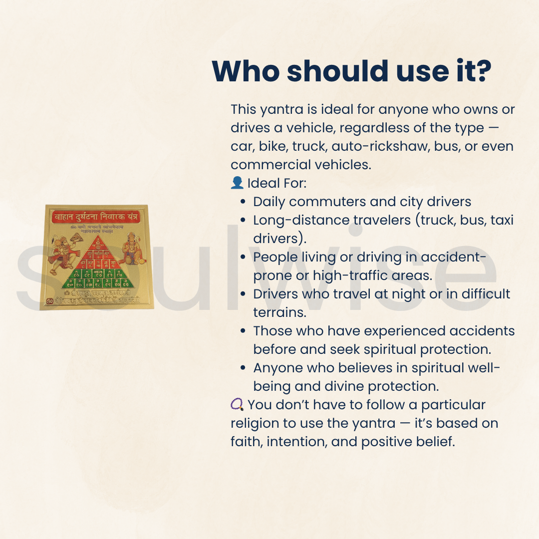 Vahan Durghatna Nashak Yantra for Car Dashboard | Brass Hanuman Yantra for Vehicle Protection & Safe Driving