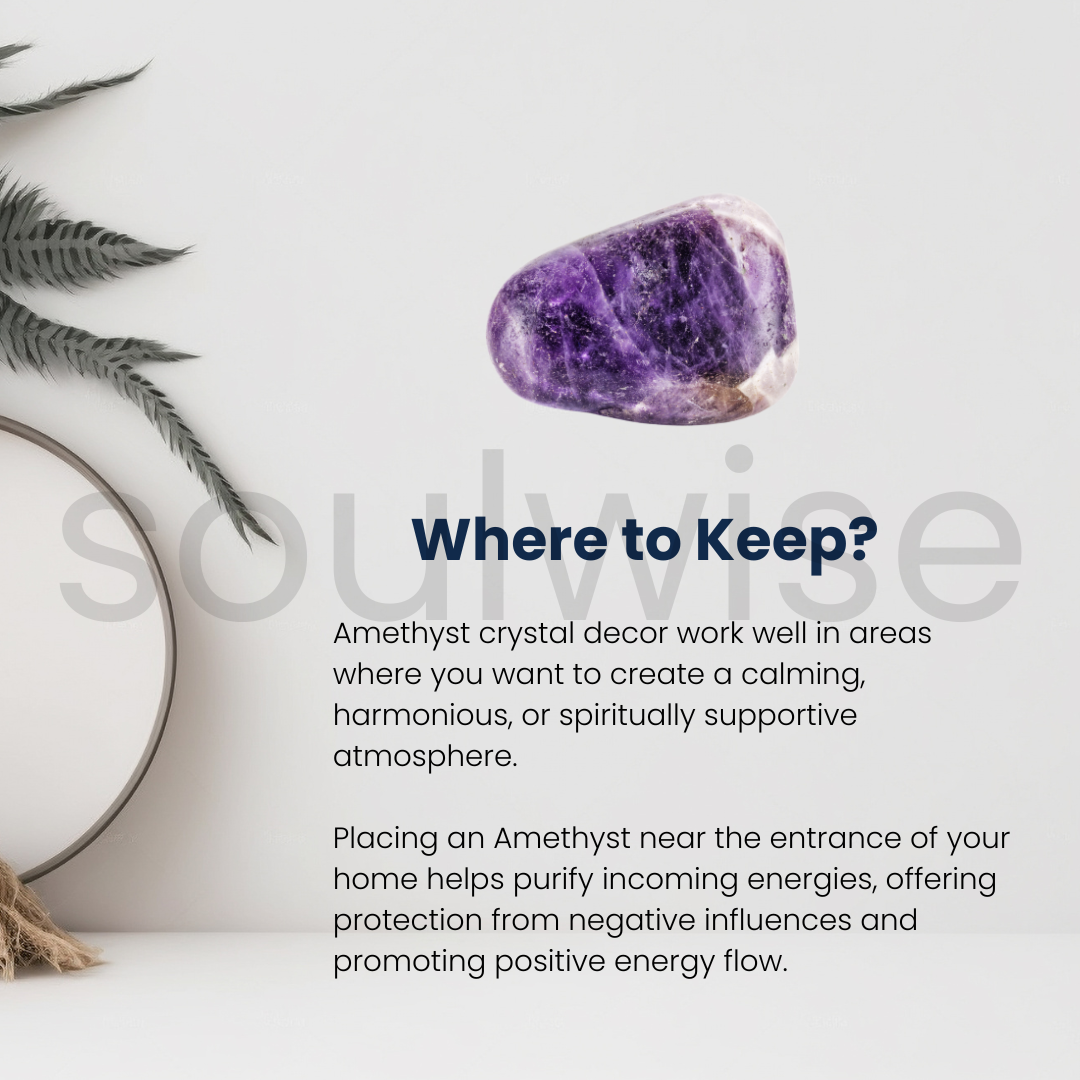 Soulwise Amethyst Natural Crystal Healing Stone – Raw Rough Unpolished Gemstone for Reiki, Meditation, Chakra Balancing & Energy Cleansing – Spiritual Crystal for Home Décor (300 g)