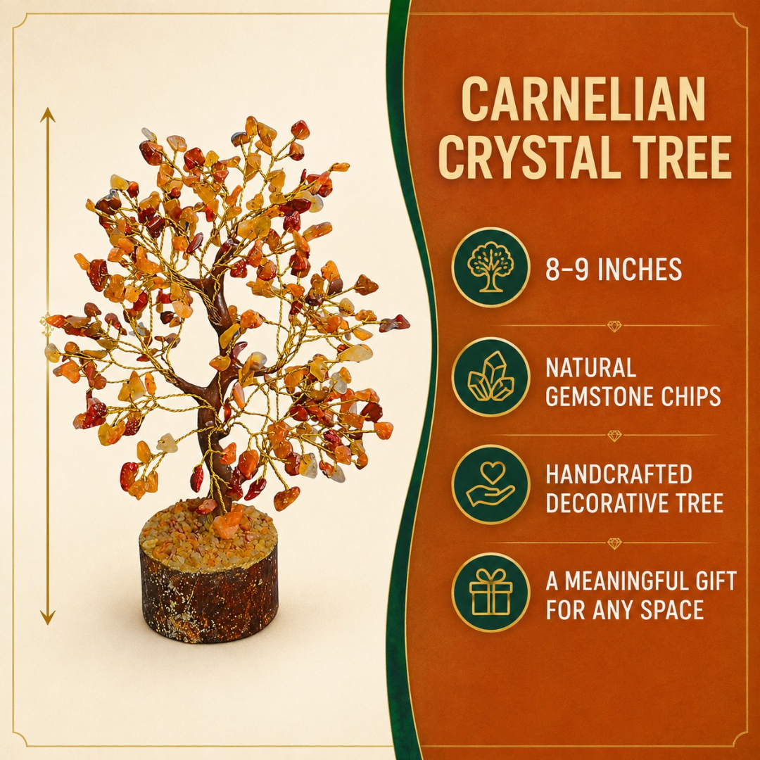 Carnelian Crystal Tree, 8 inches Tall for Passion, Joy, Positive Energy & Happiness