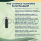 Black Tourmaline Pencil Pendant – Natural Healing Crystal Necklace for Protection, Grounding & Positive Energy