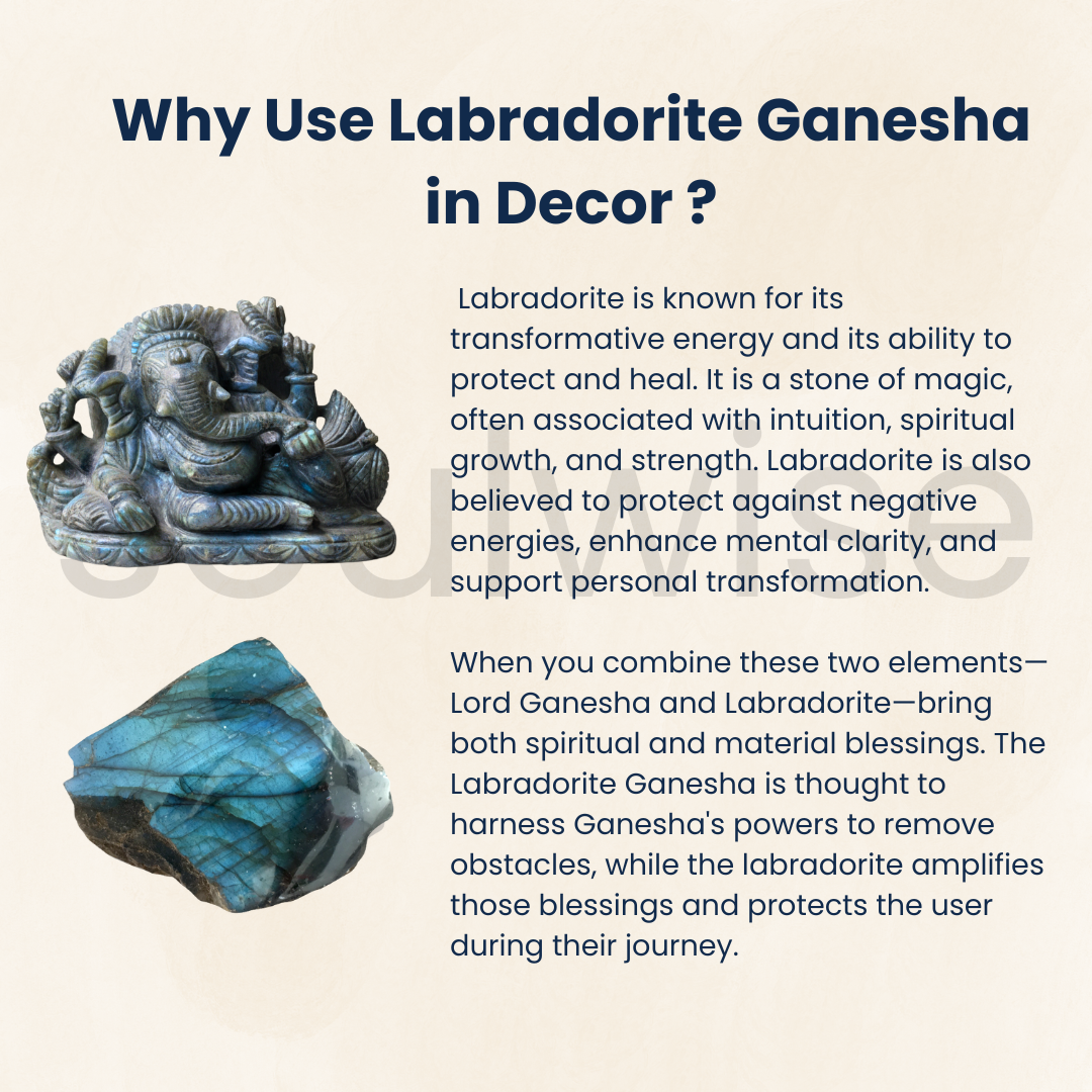 Labradorite Ganesha Idol, Housewarming Gift Decor,1.40g.
