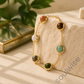 Natural Multi-Stone Healing Crystal Anklet/Bracelet | Gold-Tone Adjustable Gemstone Bracelet for Positive Energy