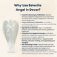 Selenite Angel – Hand-Carved Pure White Crystal Guardian for Cleansing, Protection & Positive Energy (7- inch)