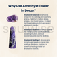 Amethyst Tower – AAA Grade "Natural crystal obelisk for chakra alignment, energy healing & spiritual clarity. Hand-carved from premium-grade amethyst."
