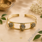 Double Cuff Raw Pyrite Bangle – Natural Crystal Cuff Bracelet for Prosperity, Confidence, Protection & Positive Energy