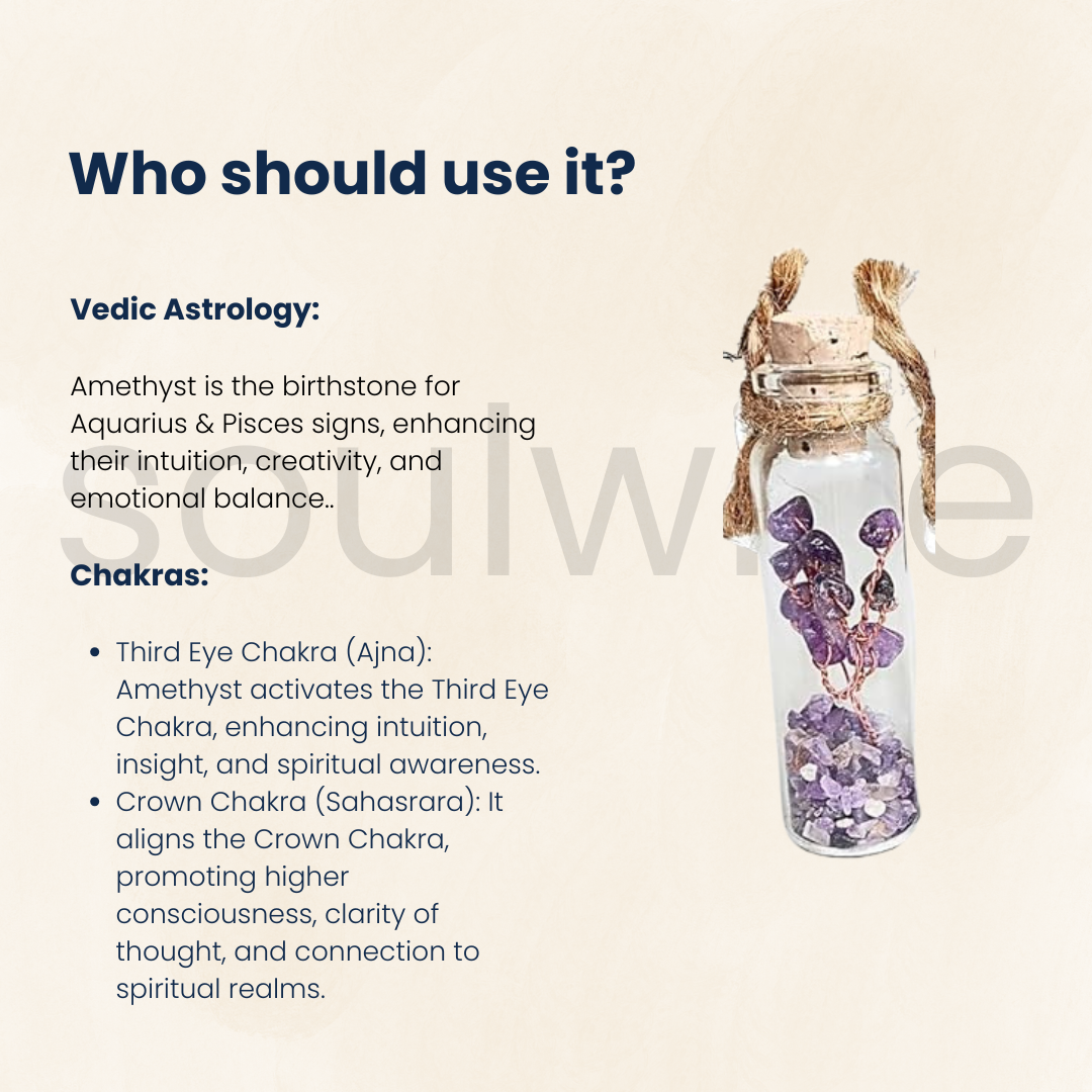 Crystal Wish Bottle with Tree of Life Symbol,Manifest Success, Wealth & Abundance, Set of Amethyst, Green Aventurine, Lapis Lazuli,