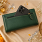 Women’s Clutch with Zibu Prosperity Symbol – Premium Vegan Leather Wallet for Abundance, Success & Elegant Everyday Carry