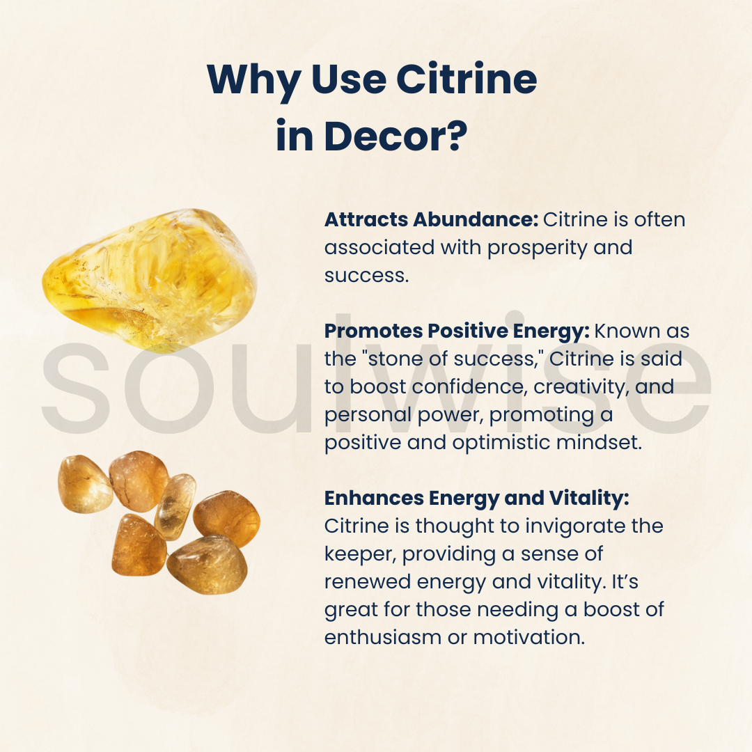 Citrine Tumble Stone Set of 6 – Natural Polished Healing Crystals for Abundance, Positivity & Success |