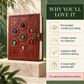 7 Chakra Crystal Manifestation Journal – Leather Bound 8" × 6" Notebook for Gratitude, Goal Setting & Daily Reflection