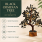 Black Obsidian Crystal Wealth Tree 8 Inch – Black Gemstone Showpiece for Home Décor, Office Desk & Spiritual Gifting
