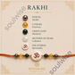 Money Magnet OM Rakhi – Green Jade, Citrine, Pyrite & Mother of Pearl Rakhi for Prosperity, Protection & Positive Energy