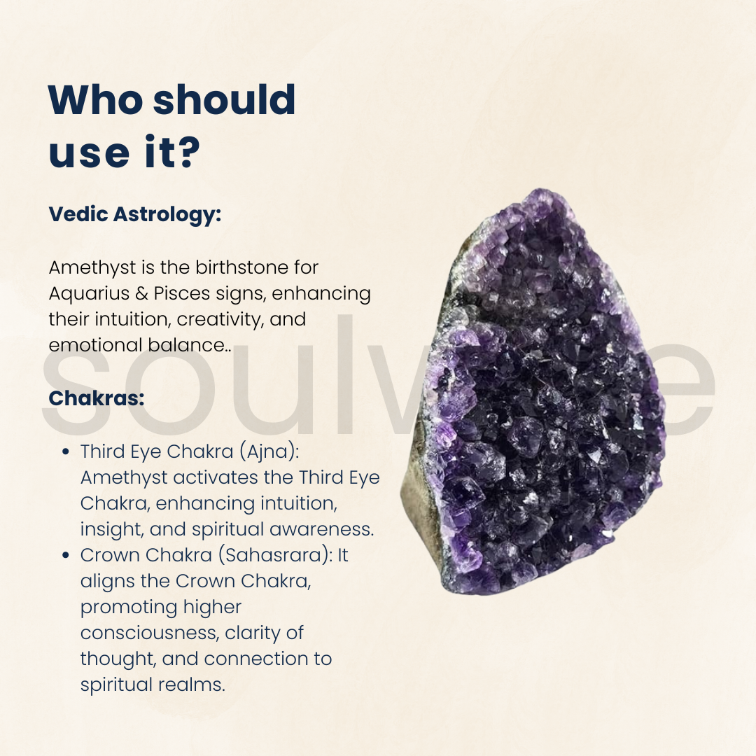 Natural Amethyst Quartz Gemstone Cluster – 10 cm, 700g | Healing Crystal for Protection, Meditation & Home Décor | Raw Energy Stone Gift