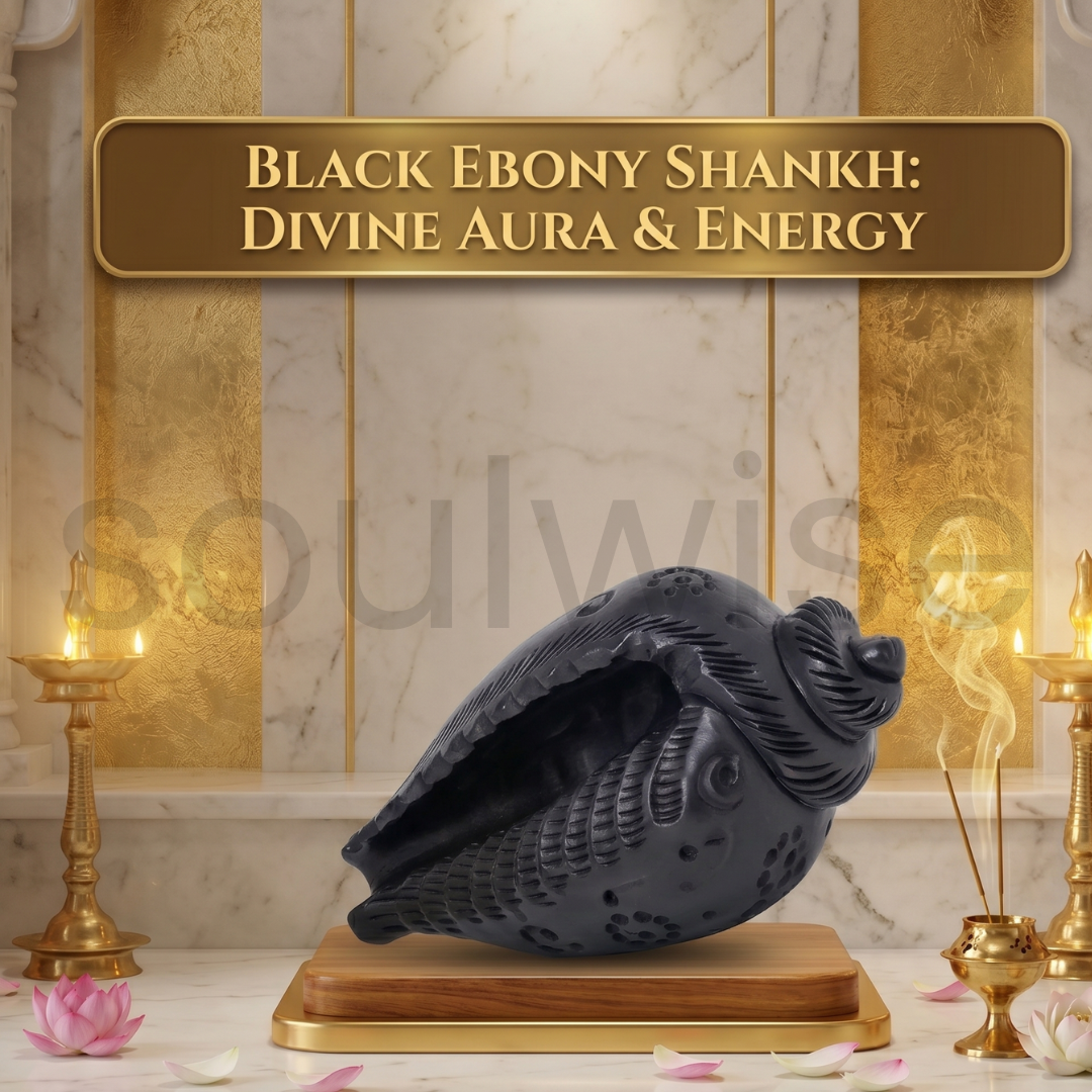 Karungali Shankh – Sacred Karungali Wood Conch for Spiritual Protection, Positivity & Divine Blessings