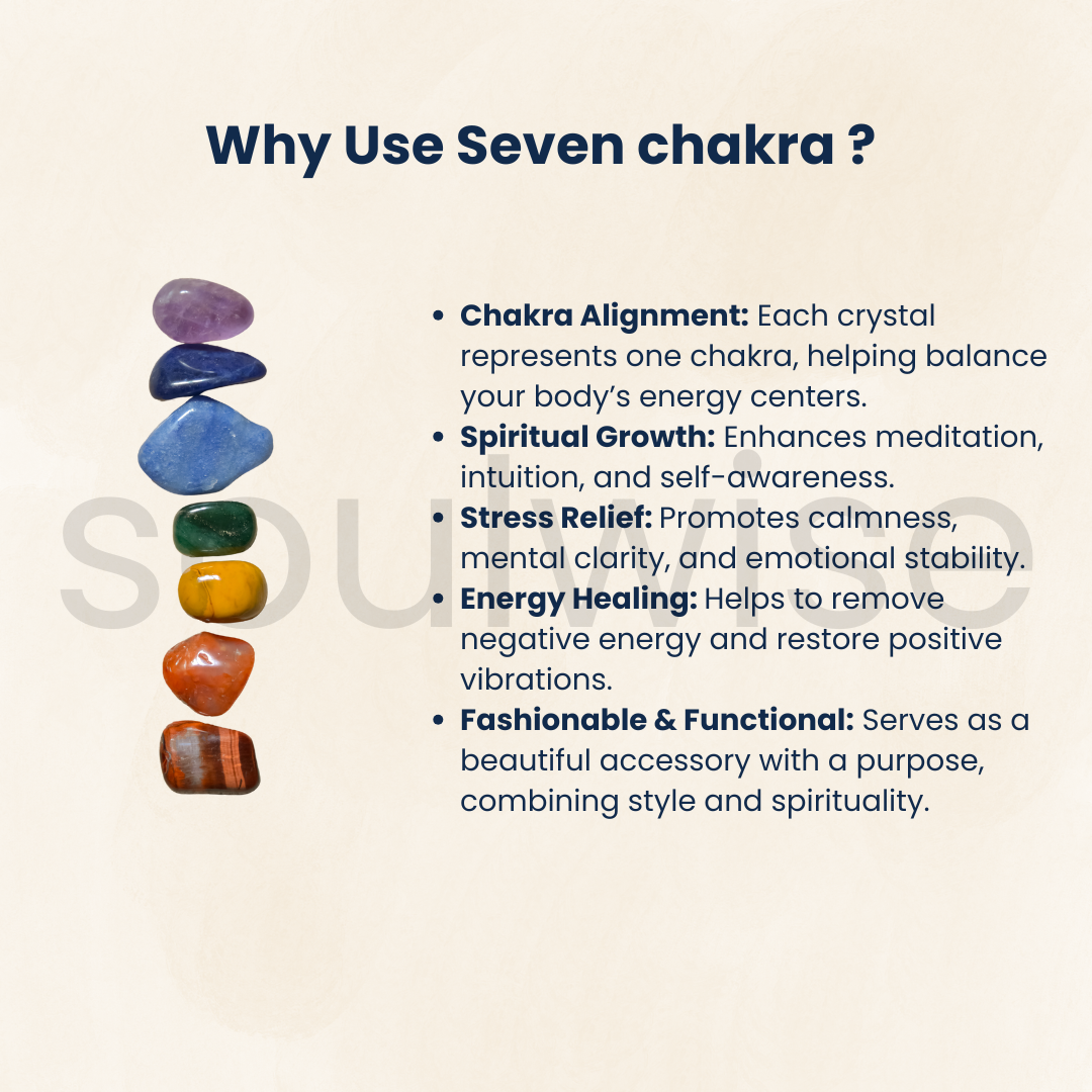 Seven Chakra Healing Crystal Pencil Tower – Natural Gemstone Energy Generator Wand for Reiki, Meditation, Chakra Balancing & Positive Energy.