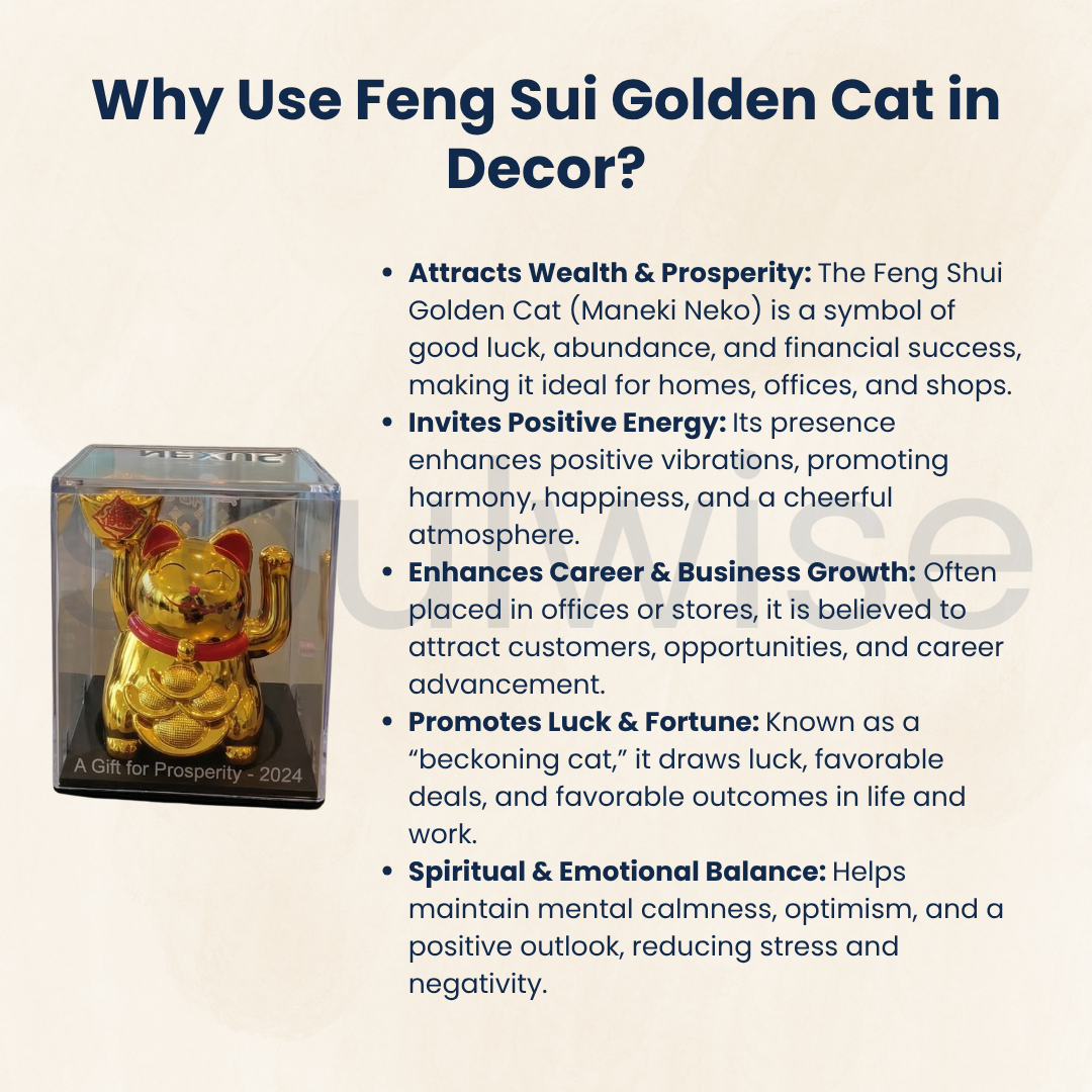 Golden Feng Shui Lucky Cat (Maneki-neko ).
