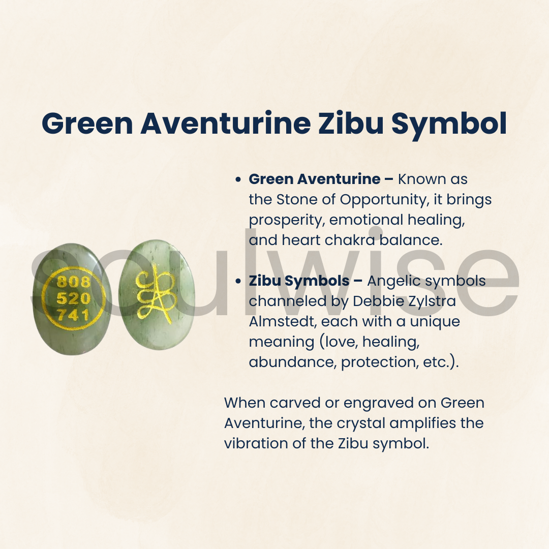 Soulwise Green Aventurine Angelic Sign Coin – Natural Crystal Pocket Token for Luck, Protection & Spiritual Guidance