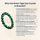 Green Tiger Eye Bracelet 10mm – Natural Stretch Crystal Beads for Protection, Confidence & Positive Energy | Unisex Healing Stone