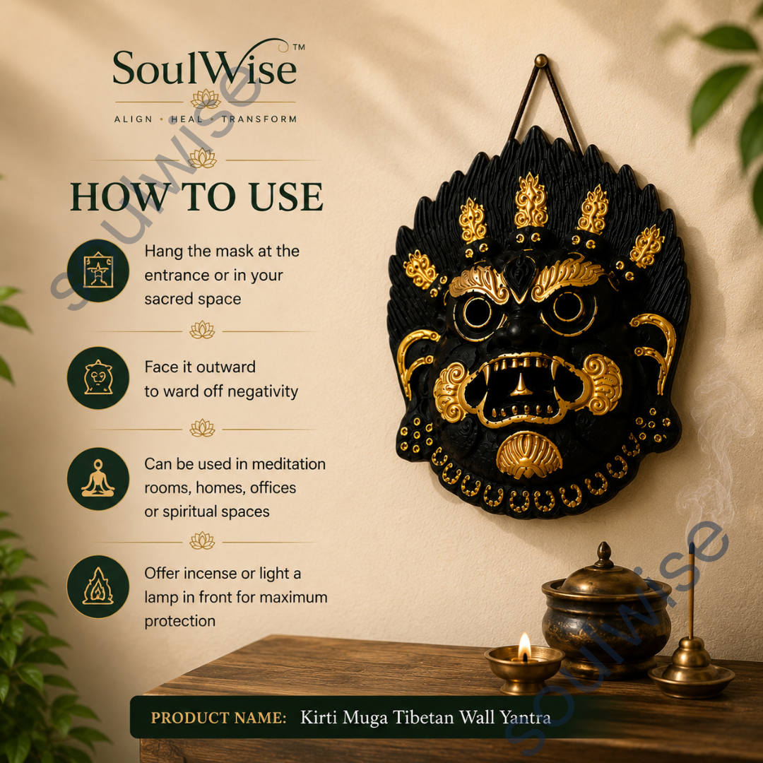 Black & Gold Bhairava Wall Mask | Kirtimukha Guardian Face Wall Hanging for Home & Temple Decor