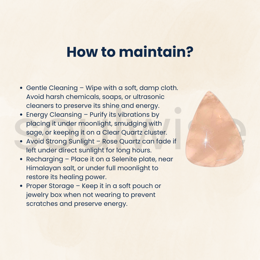 Soulwise Natural Rose Quartz Triangle Cabochon – Polished Gemstone for Jewelry Making, Crystal Healing, Crafts – Flat Back, – 1 Piece