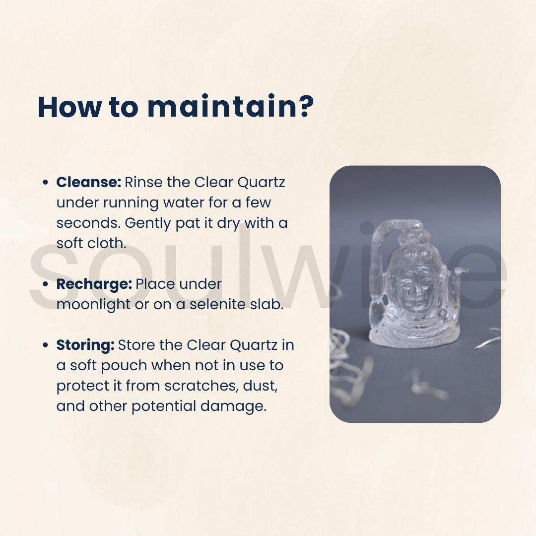 Clear Quartz Shiva Statue – 3 Inch Natural Sphatik Shiv Murti for Pooja, Meditation, Vastu & Spiritual Decor.