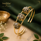 Double Cuff Raw Pyrite Bangle – Natural Crystal Cuff Bracelet for Prosperity, Confidence, Protection & Positive Energy