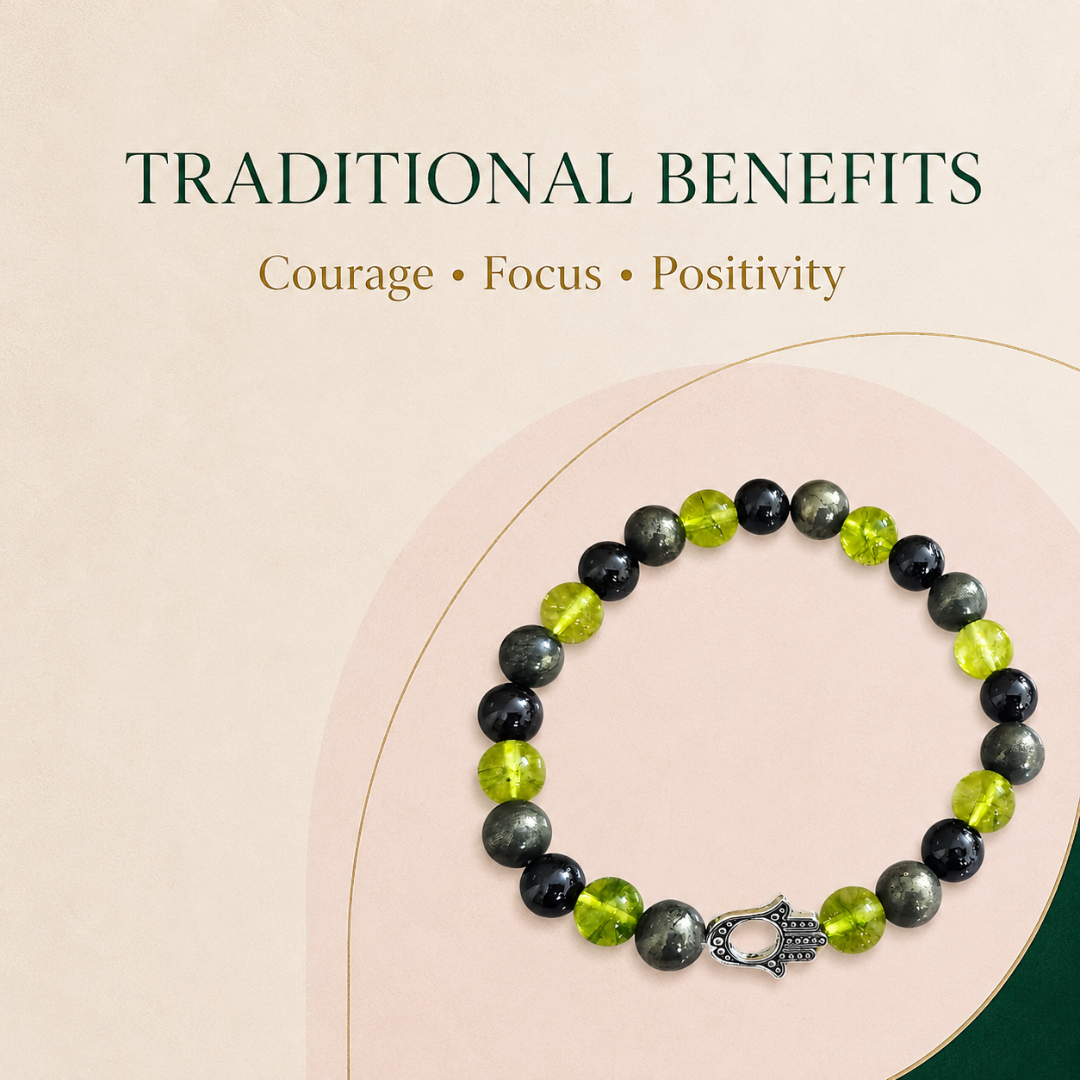 Leo Zodiac Crystal Bracelet with Hamsa Hand Charm – Certified Natural Multi-Stone 8mm Beads