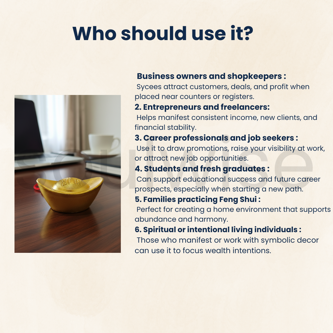 Golden Ingot (Yuanbao) – Feng Shui Wealth Charm for Prosperity & Good Fortune