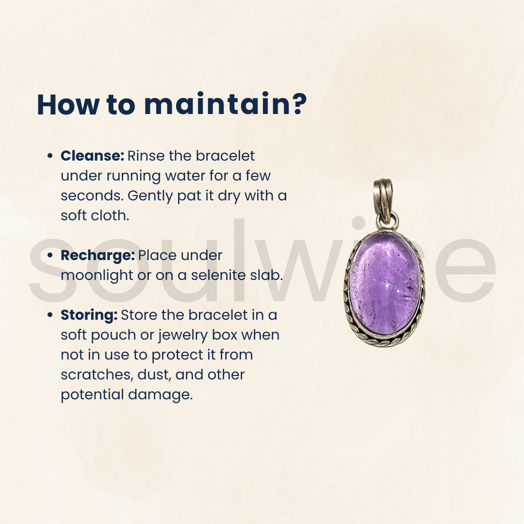 Natural Amethyst Crystal Pendant for Men & Women | Healing Stone Jewelry for Protection & Positive Energy
