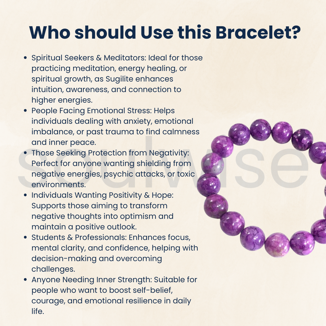 Sugilite Round Bead 10mm ,Healing Balance Meditation Bracelet