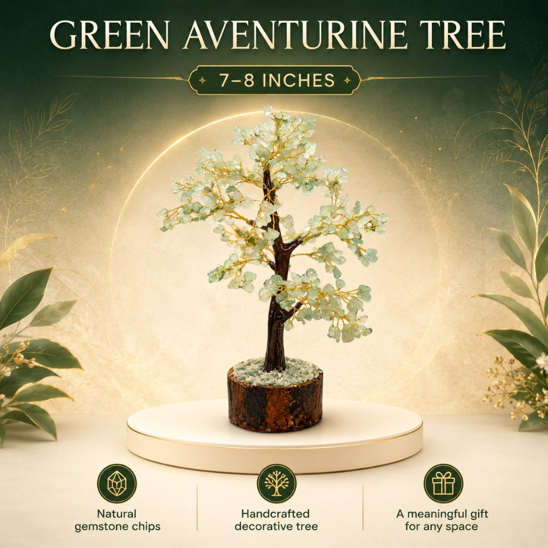 Green Aventurine Crystal Tree - Good Luck Showpiece - Home Decor Items 8-10 Inch