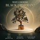 Black Obsidian Crystal Wealth Tree 8 Inch – Black Gemstone Showpiece for Home Décor, Office Desk & Spiritual Gifting