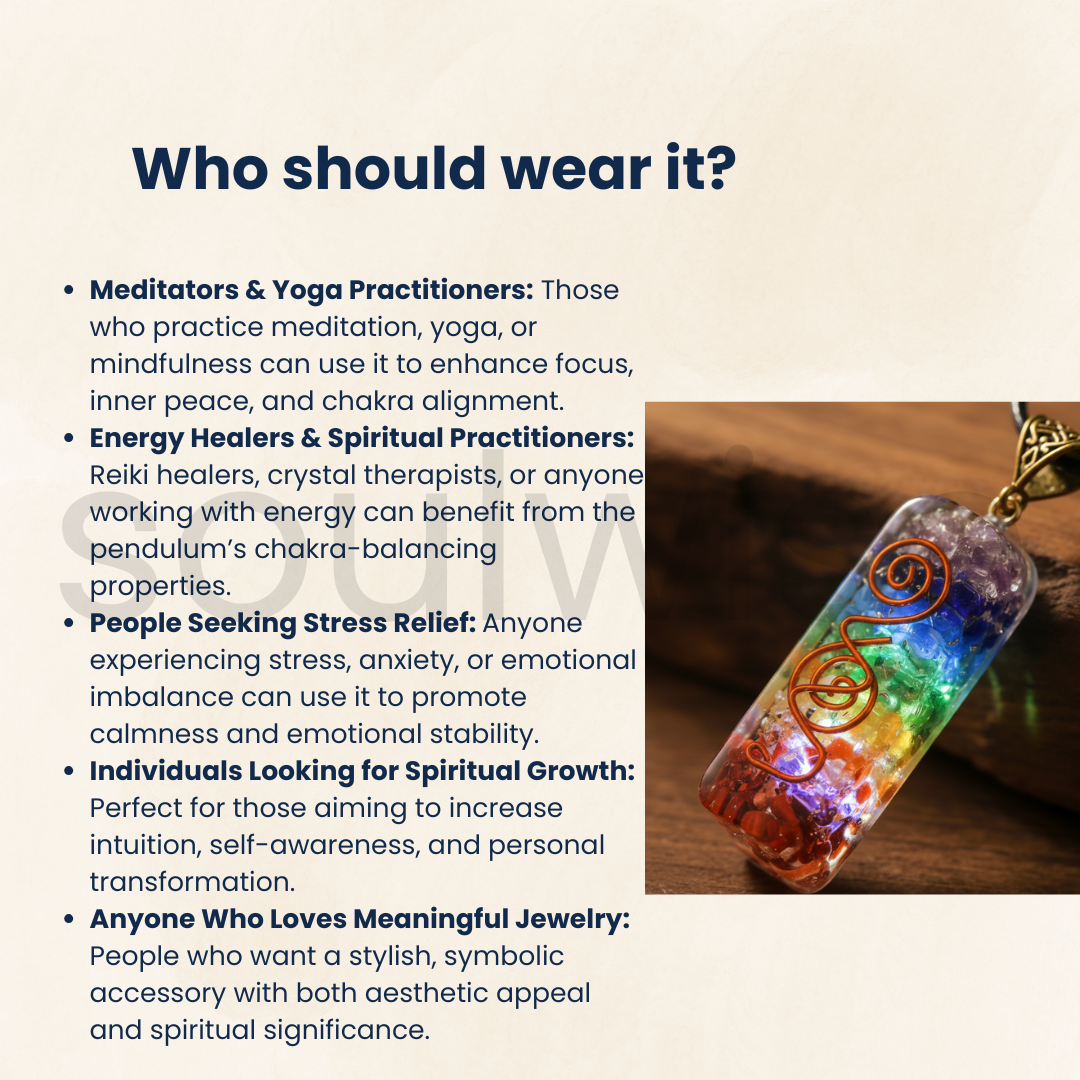 7 Chakra Rainbow Layered Orgone Pendant – Energy Healing, Spiritual Alignment, Chakra Balancing Necklace