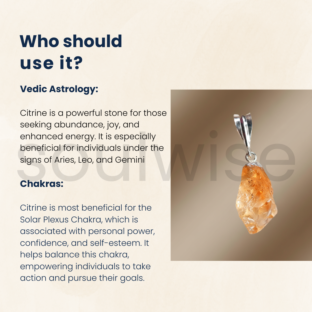 Raw Citrine Pendant – Natural Golden Quartz Crystal Necklace for Positivity, Abundance, and Healing Energy