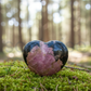 Rhodonite Heart Stone Polished Natural Crystal for Meditation Emotional Balance Love Energy Spiritual Home Décor Gift